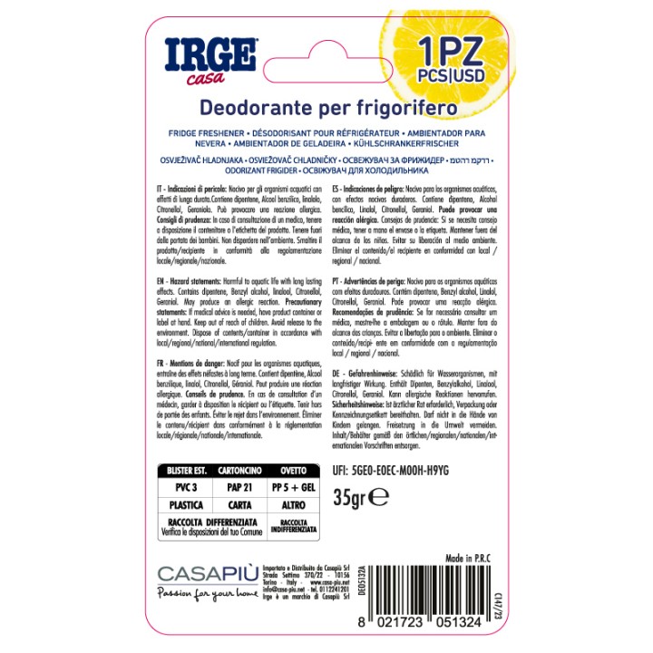 BNL DEODORANTE FRIGO IRGE OVETTO LIMONE