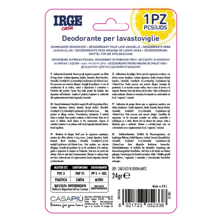 BNF DEO LAVASTOVIGLIE IRGE 1PZ LIMONE