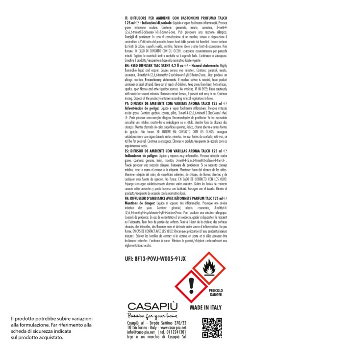 CFM DIFFUSORE IRGE AMB. 125 ML TALCO C/BASTONCINI