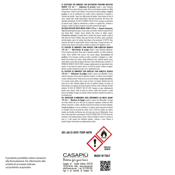 CFC DIFFUSORE IRGE AMB. 125 ML MUSCHIO C/BASTONCINI