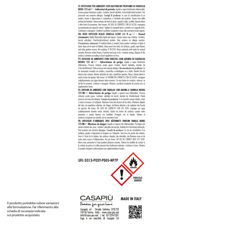 CFO DIFFUSORE IRGE AMB. 125 ML VANIGLIA C/BASTONCINI