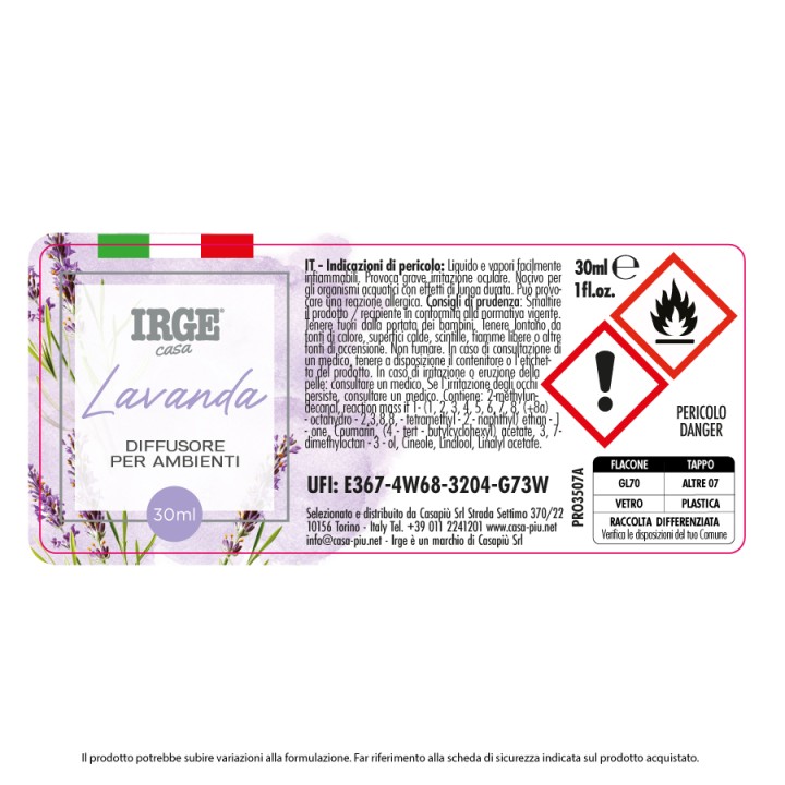 CAT DIFFUSORE AMB. 30 ML LAVANDA C/BASTONCINI