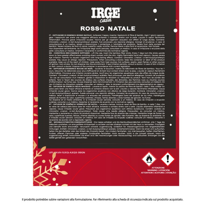 BZA DEO DIFF. IRGE 700ML ROSSO NATALE C/BASTONCINI