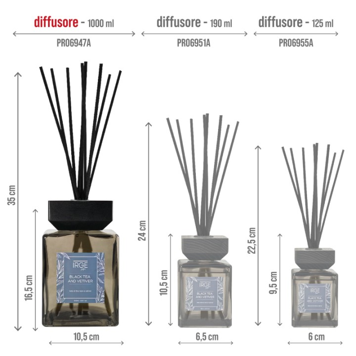 CAK DIF. 1LT IRGE BLACK TEA AND VETIVER