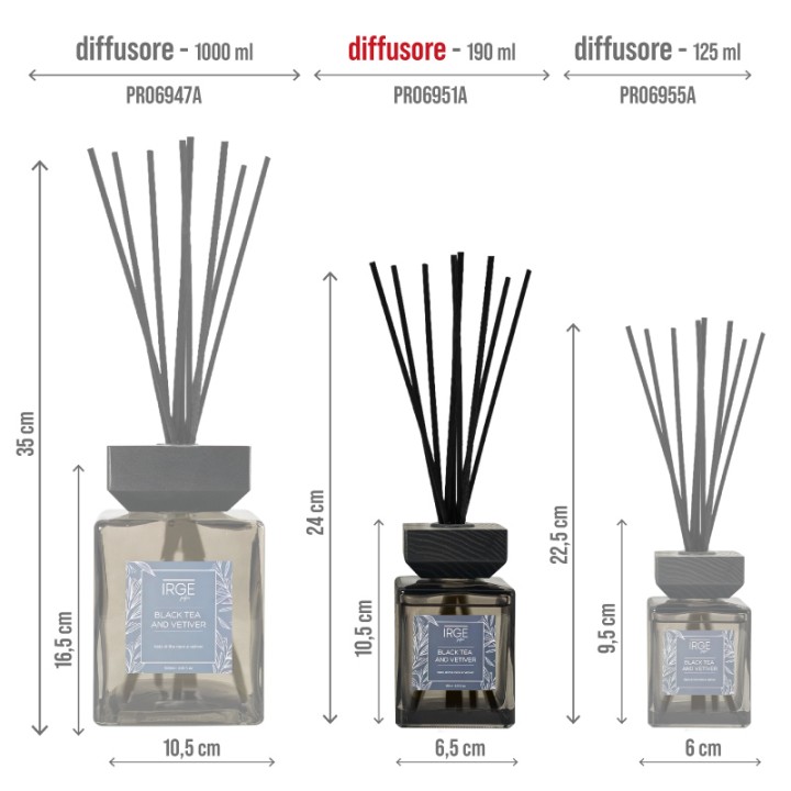 CAI DIF.190ML IRGE BLACK TEA AND VETIVER