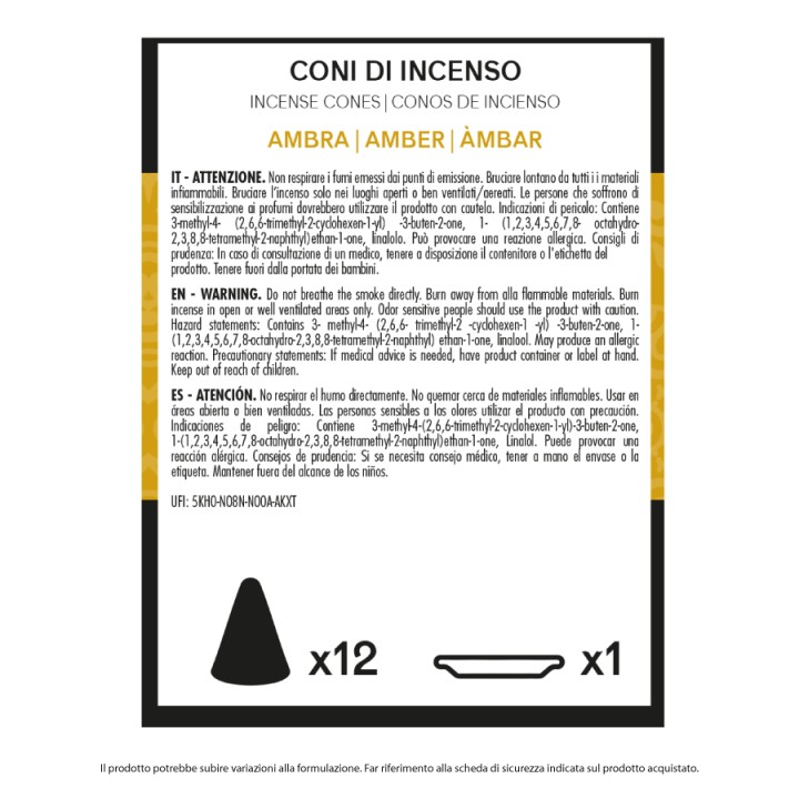 BMK CONO INCENSO 12 PZ AMBER