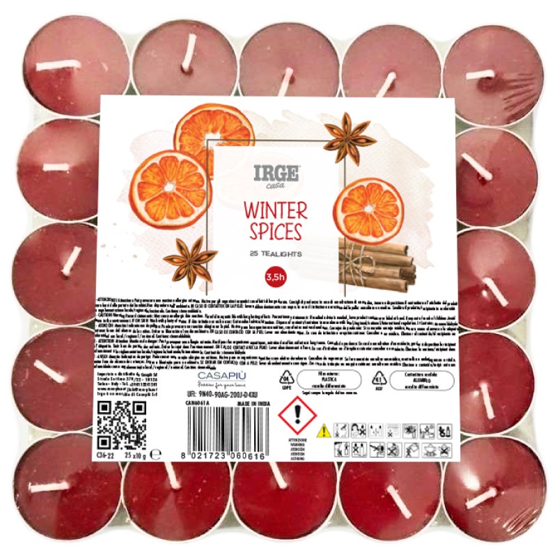 FBX CANDELA 25 TEALIGHTS WINTER SPICES