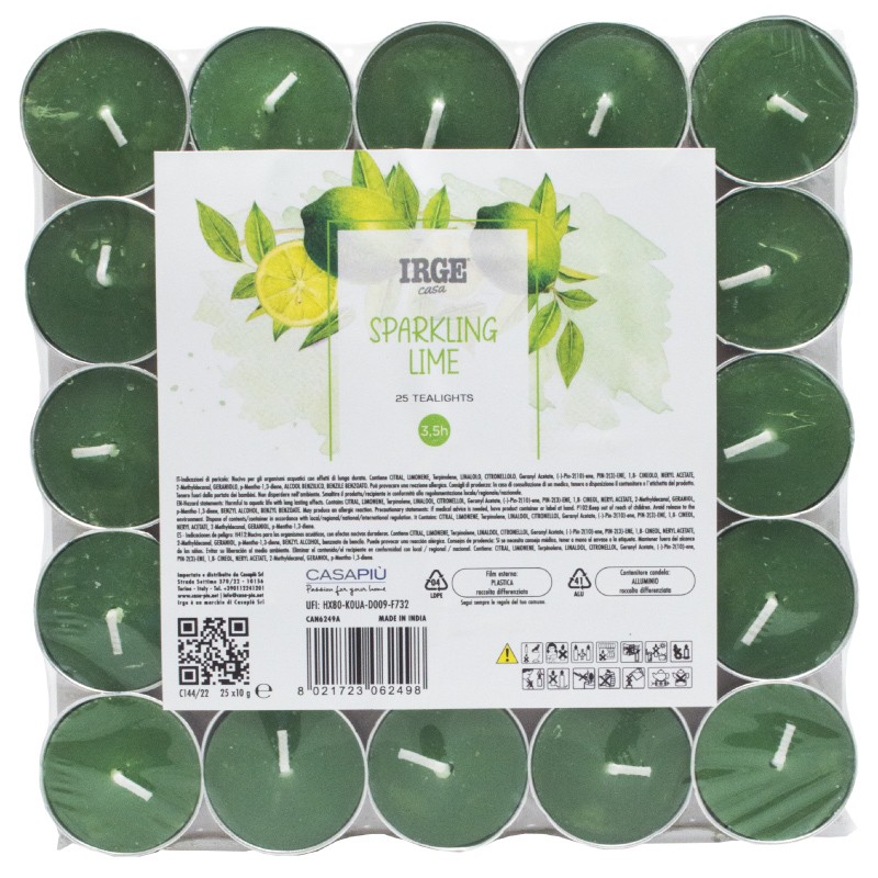 FBH CANDELA 25 TEALIGHTS SPARKLING LIME