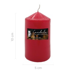 BDA CANDELA PILLAR ROSSO LUCIDO 5X10 CM