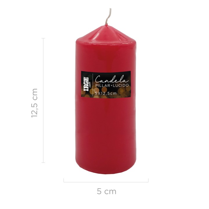 BEA CANDELA PILLAR ROSSO LUCIDO 5X12.5CM