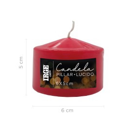 BHA CANDELA PILLAR ROSSO LUCIDO 6X5 CM