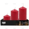 BMA SET CANDELE PILLAR ROSSO LUCIDO 6X7.5/10/13CM