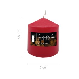 FER CANDELA PILLAR ROSSA 6X7.5CM