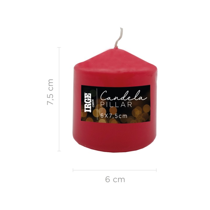 FER CANDELA PILLAR ROSSA 6X7.5CM