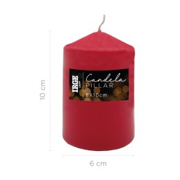 FES CANDELA PILLAR ROSSA 6X10CM
