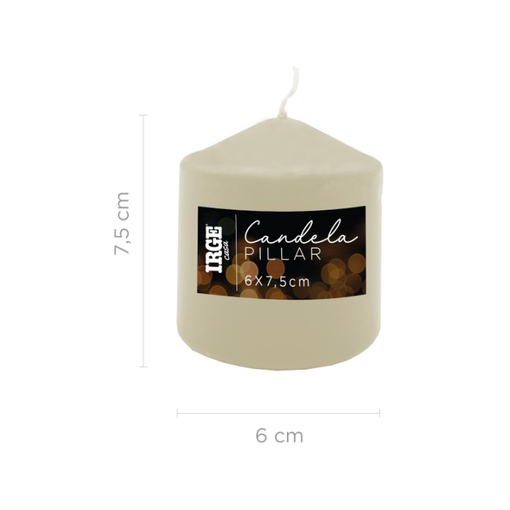 FEL CANDELA PILLAR AVORIO 6X7.5 CM