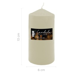 FEN CANDELA PILLAR AVORIO 6X13CM