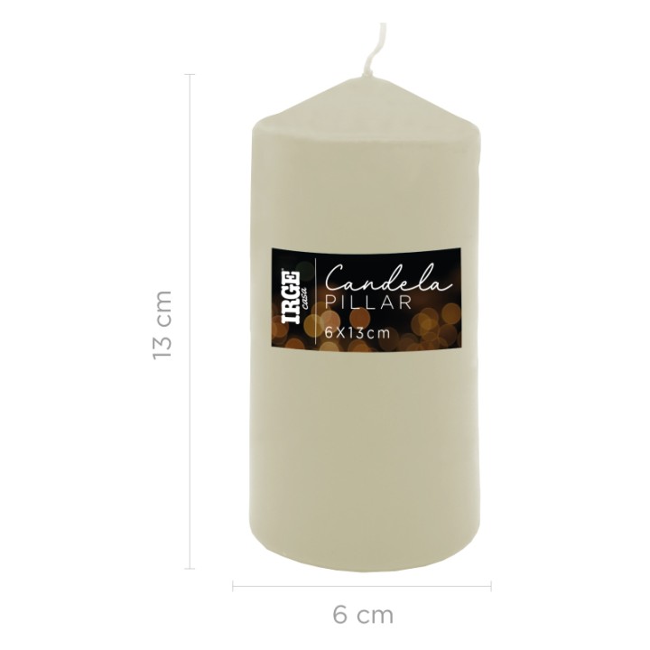 FEN CANDELA PILLAR AVORIO 6X13CM