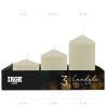 FEO SET CANDELE PILLAR AVORIO 5X5/7.5/10