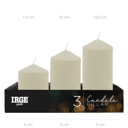 FEP CANDELE PILLAR AVORIO 5X7.5/10/12.5