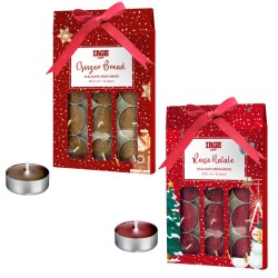 BBA SET 12PZ TEALIGHTS NATALIZIE 10GR ROSSO NATALE - GINGER BREAD