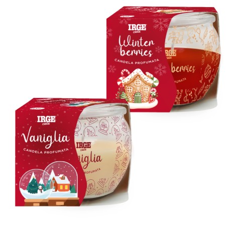 BQA CANDELA PROF ROTONDA 70GR NATALE VANILLA + WINTER BERRIES