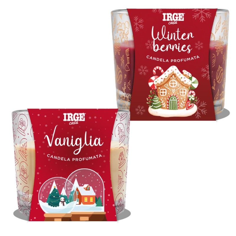 BTA CANDELA PROF BICCHIERIN 70GR NATALE VANIGLIA + WINTER BERRIES