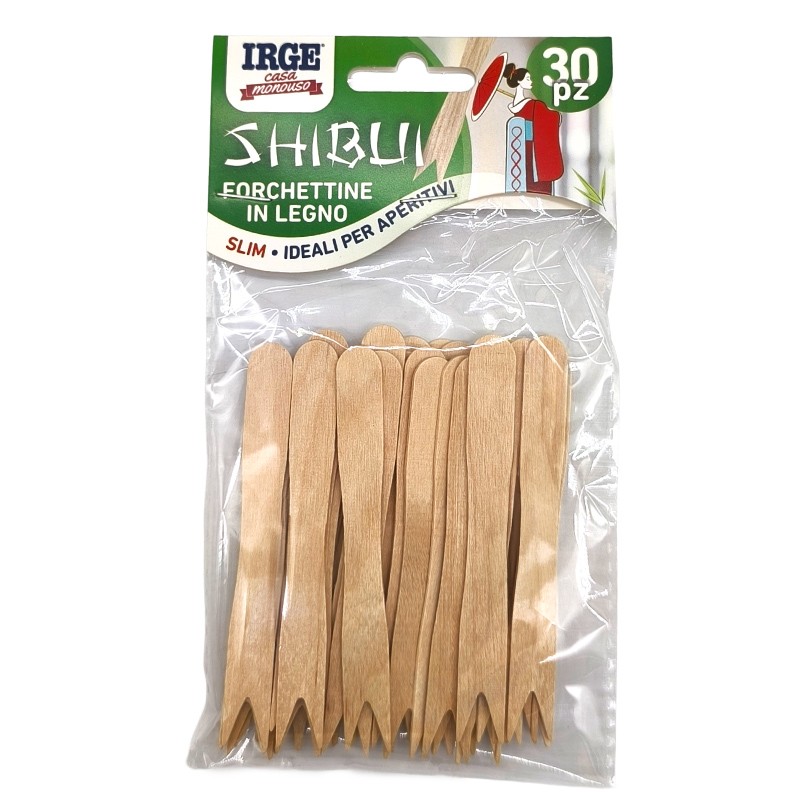 CGF FORCHETTINE APERITIVO LEGNO 30PZ 8,5