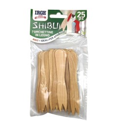 CGF FORCHETTINE APERITIVO LEGNO 25PZ 9,5