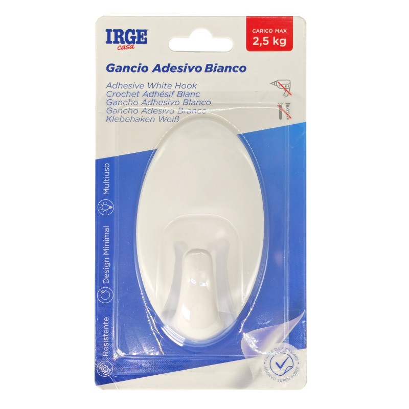 AAG GANCI ADESIVI PLASTICA 1PZ OVALE