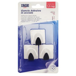 AAU GANCI ADESIVI ACCIAIO 3PZ QUADRATO