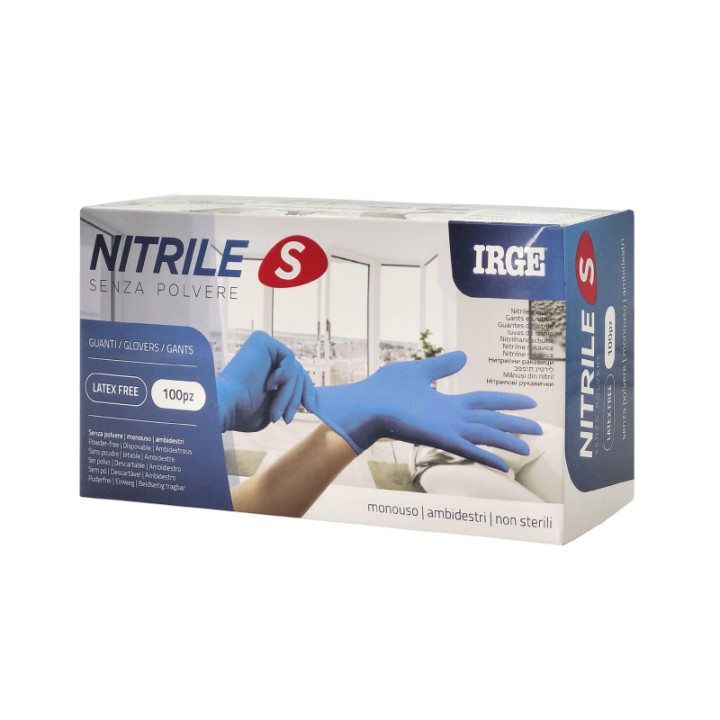 ABD GUANTI MONOUSO 100PZ NITRILE BLU S-