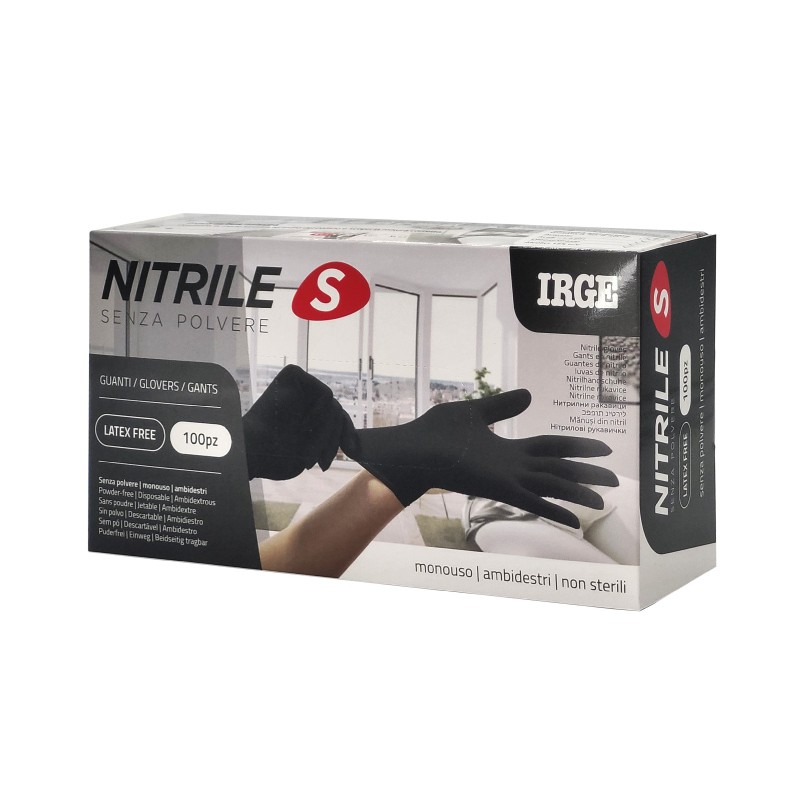 ABL GUANTI MONOUSO 100PZ NITRILE NERO S-