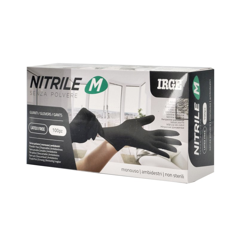 ABM GUANTI MONOUSO 100PZ NITRILE NERO M-