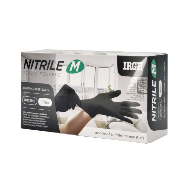 ABM GUANTI MONOUSO 100PZ NITRILE NERO M-