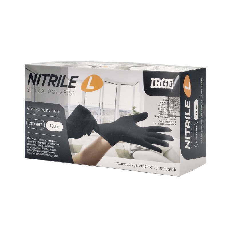 ABN GUANTI MONOUSO 100PZ NITRILE NERO L-