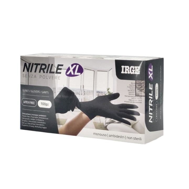 ABO GUANTI MONOUSO 100PZ NITRILE NERO XL