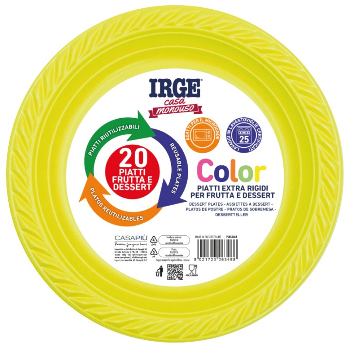 CAK PIATTI DESSERT GIALLO 20 PZ