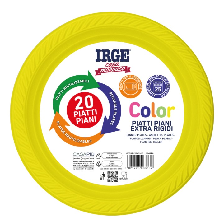 CAM PIATTI PIANI GIALLO 20 PZ