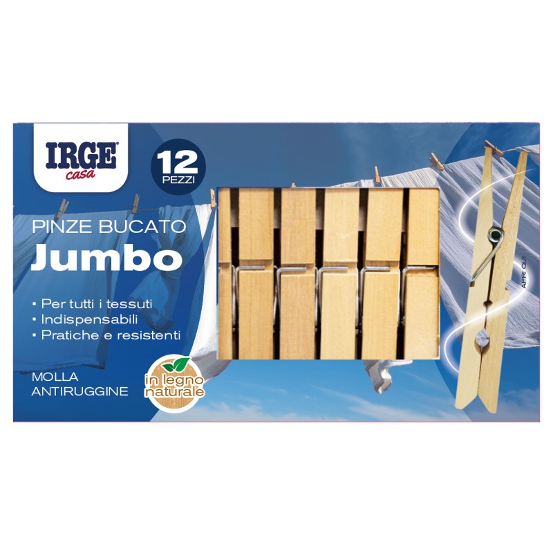 BNI PINZE BUCATO JUMBO LEGNO IRGE 12PZ
