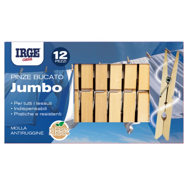 BNI PINZE BUCATO JUMBO LEGNO IRGE 12PZ