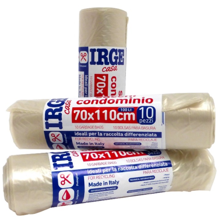 CFS SACCO PATT.10PZ 70X110cm 100L TRASP