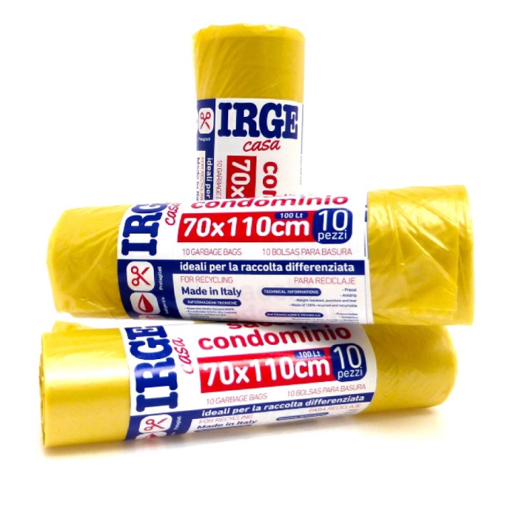CFR SACCO PATT.10PZ 70X110cm 100L GIALLO