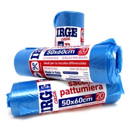CDX SACCHI PATT.20PZ 50X60 AZZURRO 30LT