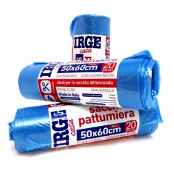 CDX SACCHI PATT.20PZ 50X60 AZZURRO 30LT