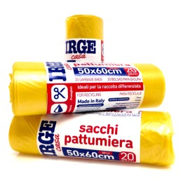CDQ SACCHI PATT.20PZ 50X60 GIALLO 30 LT