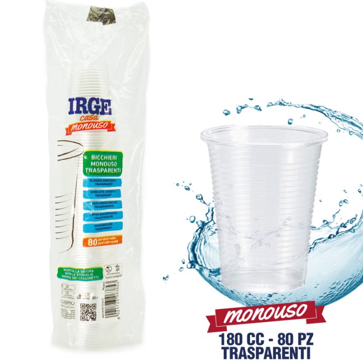 ABE BICCHIERI ACQUA TRASP 80 PZ 180CC