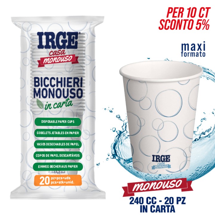 ABF BICCHIERI ACQUA IN CARTA 20PZ 240ML