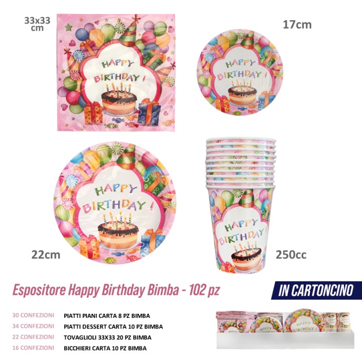 ABB ESPOSITORE BUON COMPLEANNO BIMBA 102