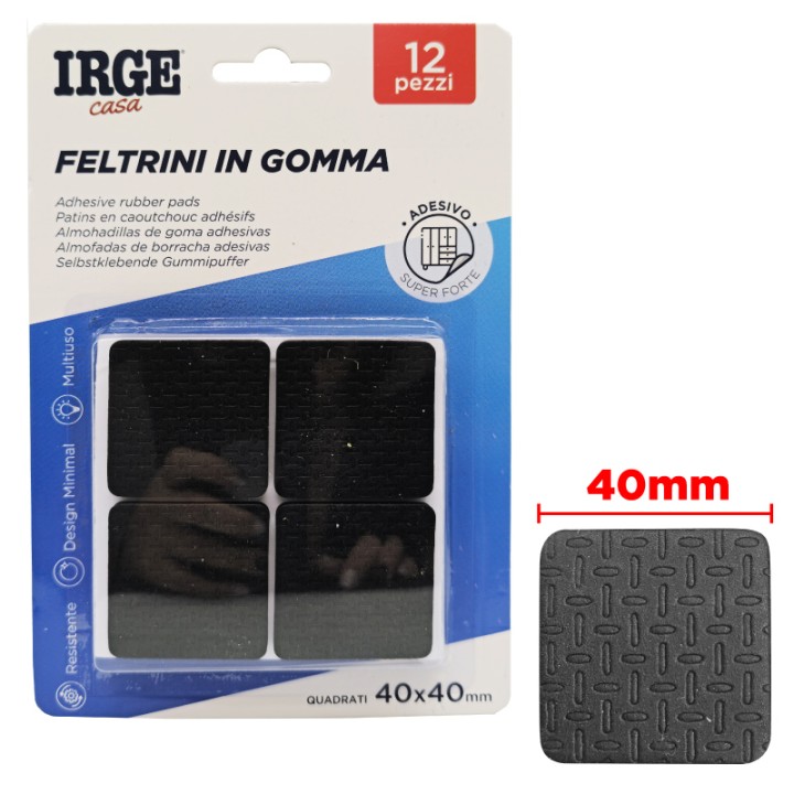 EAA FELTRINI GOMMA 12PZ QUADRATI 4x4cm